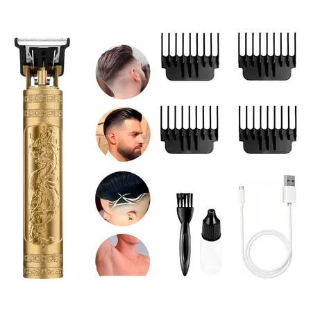 Maquina De Cortar Cabelo Barbeador Usb Barba Maquininha Elétrico Aparador De Pelos Acabamento Dragão Sem Fio