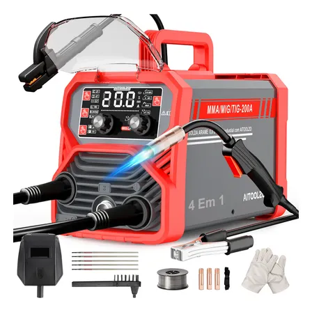 Soldadora Inversora Aitoolzo MIG/TIG/MMA 200A 220V Digital sem Gás