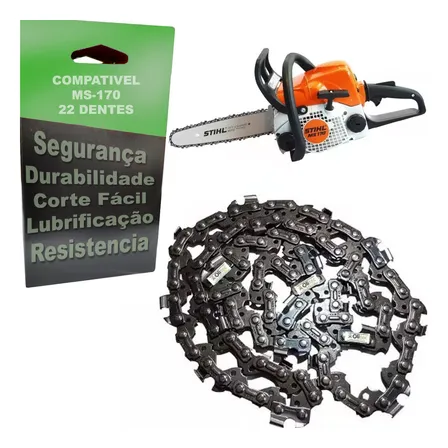 Corrente Motosserra Para Sthil Ms170 180 22 Dentes 3/8 1.1mm