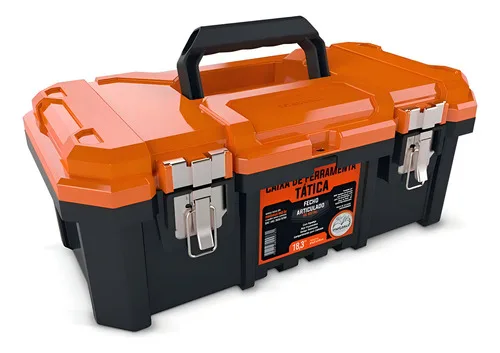 Caixa De Ferramentas Fecho De Metal Tatica 18,3 Pol. Laranja