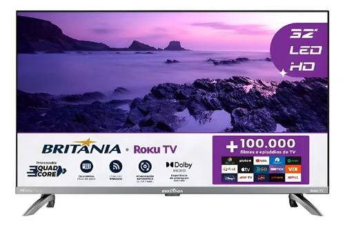 Smart Tv 32 Hd Britânia B32cra Roku Tv