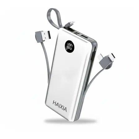 Power Bank 20.000mah Haixia Carregador Rápido Com Display Portátil Branco