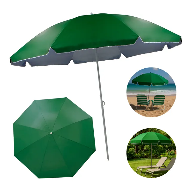 Guarda-sol Grande Praia Gigante 2,32m Reforçado Pesca Resistente Cor Verde Cb