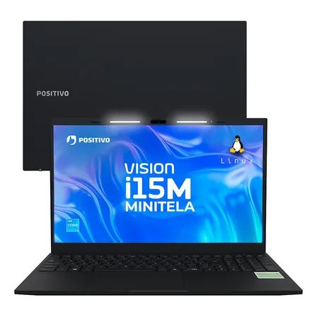 Notebook Positivo Vision I15m Intel Core 3 N300 8gb 256gb Ssd Wi-fi 6 Linux - Tela 15,6 Full Hd Ips Antirreflexo Minitela - Permite Upgrade De Memória Ram E Ssd Preto