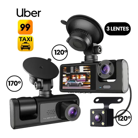 3 Câmera Automotiva Veicular Carro Hd Noturna 1080p Icarbonx