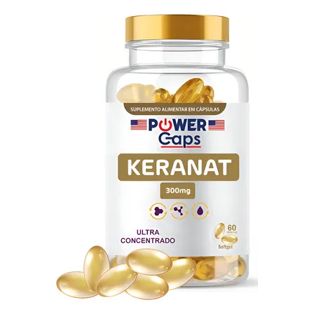 Keranat 300mg 60 Cápsulas Softgel Crescimento Capilar Sabor Sem Sabor