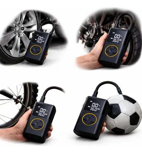 Mini Compressor Bomba De Ar Digital Portátil Sem Fio Calibrador De Pneus Para Carro Moto Bicicleta Bola