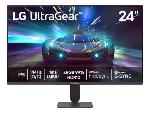 Monitor LG Ultragear 24g411a-b 24 ,fhd, 144hz, 1ms (mbr), Nvidia G-sync, Amd Freesync, Hdr10 Preto