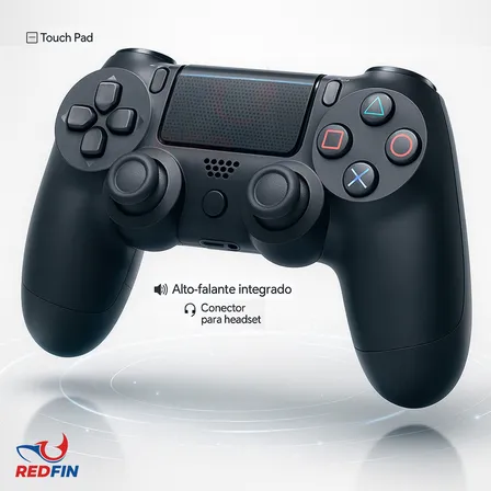 Controle Sem Fio Bluetooth para Ps4 Videogame Joystick Tv Samsung Pc P4 Ps 4 Dual Shock Manete pc Gamer Tv Smart Controle Bluetooth Sem Fio Celular Headset com P2 Cor Preto