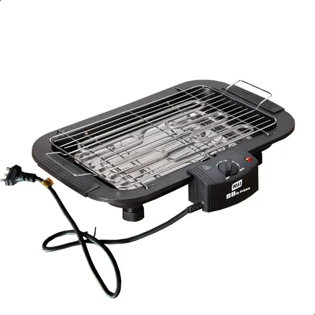 Churrasqueira Elétrica Grelha Anti Fumaça Regula Temperatura 1800w Inox Apartamento Bancada Assadeira Suporte Chapa Cozinha Camping Tomada Interna Externa Grelhador Mesa Ecológica
