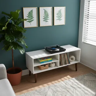 Rack Hack 90cm Tv Até 50 Polegadas Sala Apoio Aparador Bancada Prateleira Nicho Estante Canto Chão Pé Retro Vintage Quarto Pequeno Médio Móvel Home Televisão Vídeo Game Livreiro Horizontal Compacto