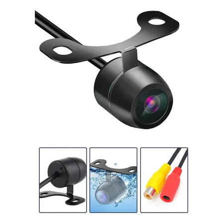 Câmera De Ré Borboleta 170° Davely Compacta Colorida E Noturna Lente À Prova Dágua Instalação Fácil Rca Universal Segurança Estacionamento Carro Monitor 6m Cabo
