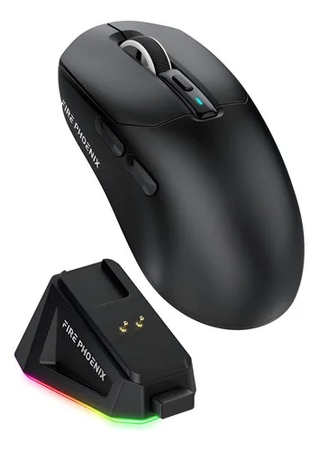 Mouse Gamer Sem Fio Fire Phoenix 24000dpi Paw3311 Bk-r3x Cor Preto