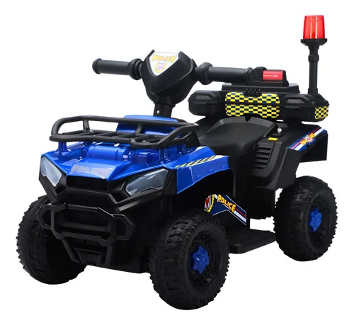 Carro Elétrico Infantil Policial 6v Frente/Ré Maxi Toys - AZUL
