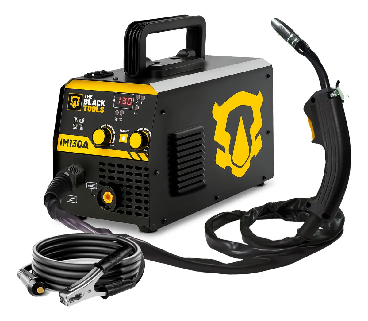 Máquina De Solda Inversora Mig 130a Sem Gás 220v Im130a Black Mig Cor Preto/amarelo Frequência 50hz/60hz The Black Tools