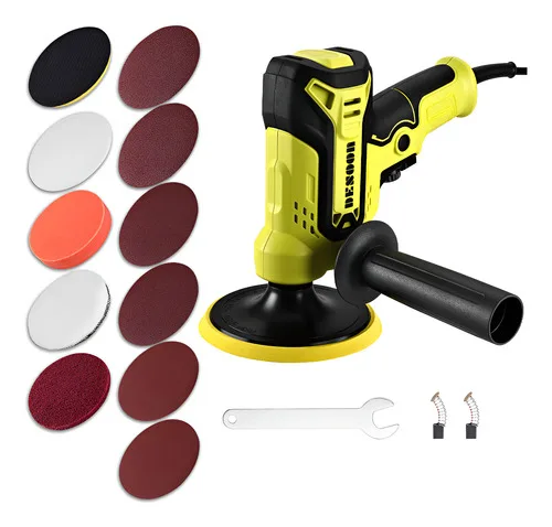 Politriz 500w 20 Velocidades Eletrica Automotiva Multifunções Lixamento E Polimento Ferramentas De Mão 125mm Polir Lixar Com Acessórios Desoon