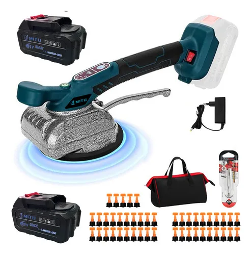 Máquina Vibratória para Porcelanato com Ventosa e 2 Baterias Kit Completo