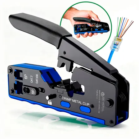 Alicate Crimpar Rj45 Cabo Rede Vazado Rj11 Cat5 Cat6 Cat7 Several Importados Profissional