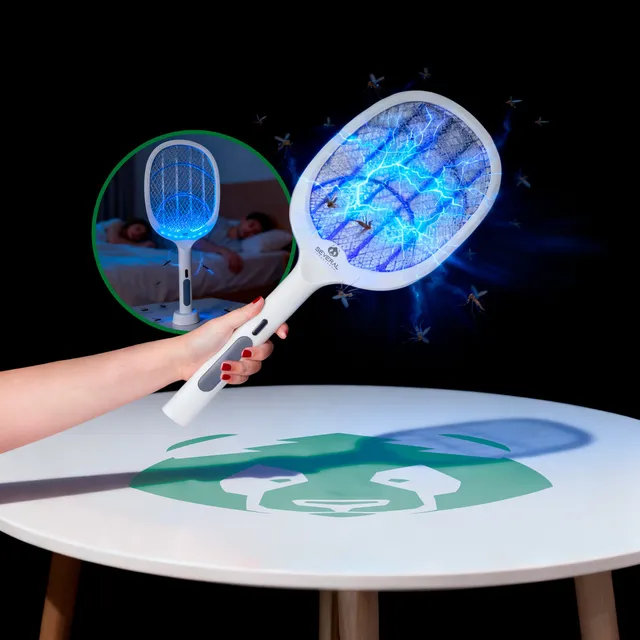 Raquete Elétrica Iluminação Uv Recarregável Atrai Mata Extermina Pernilongos Mosquitos Dobrável Several Importados