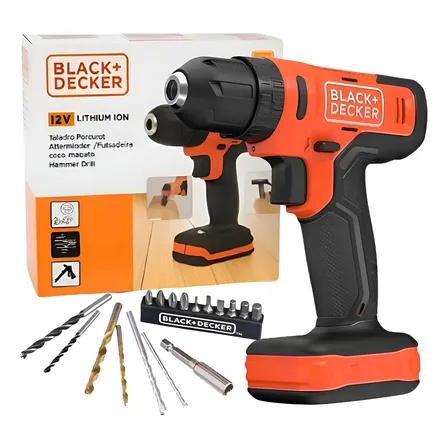 Parafusadeira Furadeira Impacto 3/8 Bcd712vhd Black Decker - Laranja - 60 127/220v