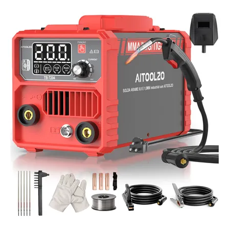 Aitoolzo Máquina de Solda Inversora 3 em 1 MIG TIG MMA 200A Sem Gás