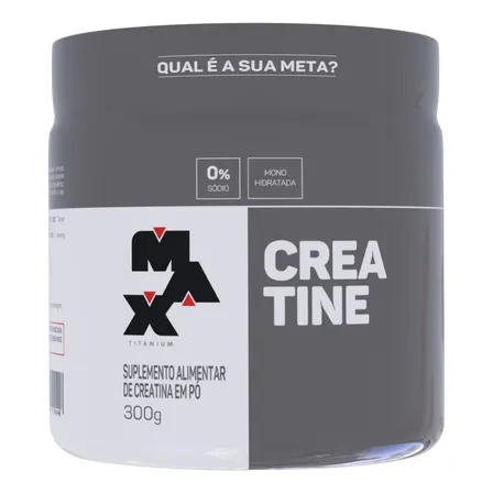Creatina Max Titanium Monohidratada Em Pó Pote 300g Creatina Po Sem Sabor
