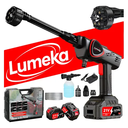 Lavadora De Alta Pressão Portátil Lumeka Xcq-011 Bateria 21v 550w Preto 127/220v