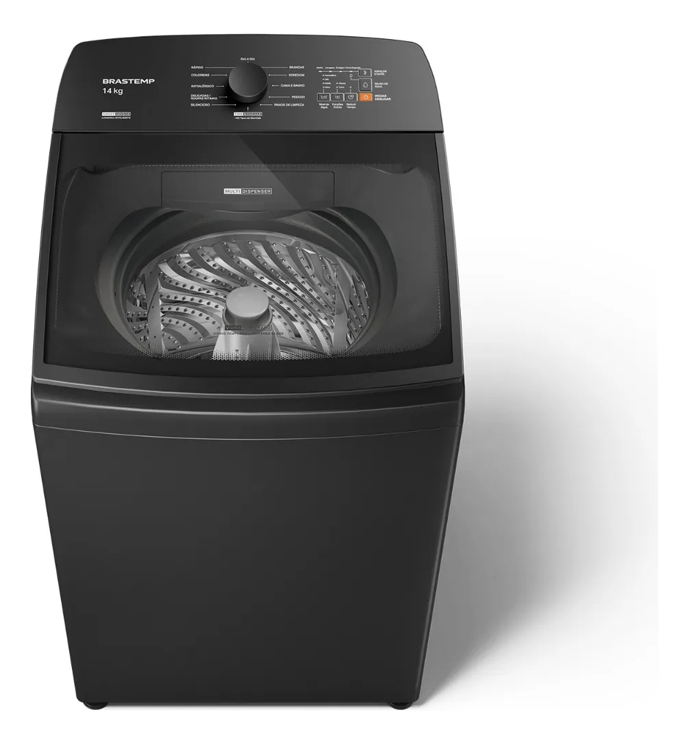 Máquina De Lavar Brastemp 14kg Cinza Smart Sensor- Bwj14a9 127v