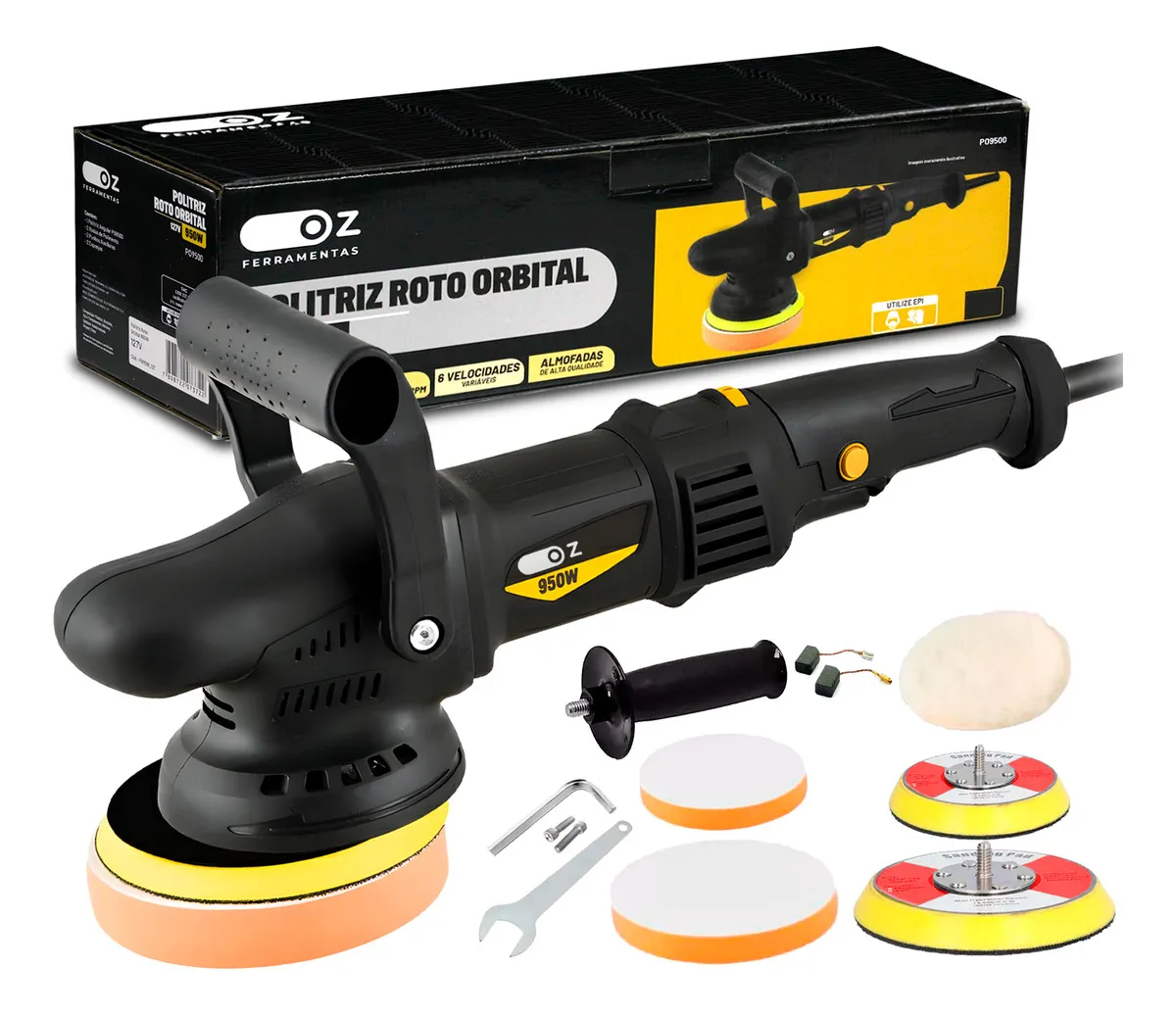 Politriz Eletrica Roto Orbital 15mm 5 E 6 Pol 950w Po950 Oz