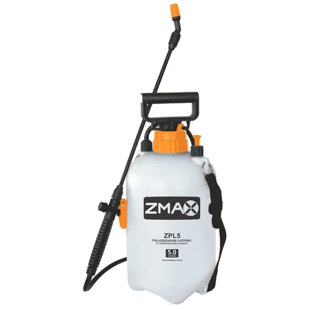 Pulverizador Agrícola Bomba Lateral De Veneno 5 Litros Borrifador Profissional Dedetização Portátil Jardim Horta Plantas Branco E Laranja