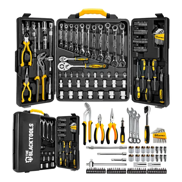 Caixa Jogo De Ferramentas 110 Peças Aço Cromo Vanádio Completo Maleta Para Mecânico Profissional Ttk110 The Black Tools