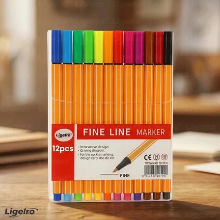 Kit Caneta Fine Line Cores Ponta Fina 0.4mm Cor Da Tinta Kit 12/24/36/48 Cores Kit 12 Cores