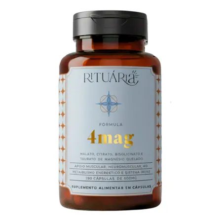 Suplemento Fórmula 4mag Magnésio Rituária 90 Dias 180 Cáps Sem Sabor