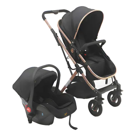 Carrinho C/bebê Conforto Reversível Elysian Maxi Baby - Preto