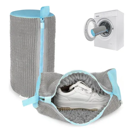 Saco Para Lavar Tênis Sapato Maquina De Lavar C/ziper Lavar Cor Cinza