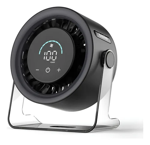 Mini Ventilador Portátil Basike De Mesa E Parede Com 100 Níveis E Bateria 5000 Mah 10 Cm 50 Hz/60 Hz Preto 5v Plástico 7