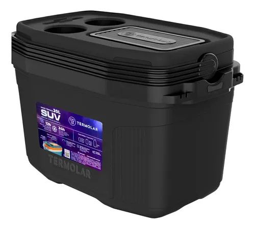 Caixa Termica Suv Cooler Com Alça 20 Litros Praia Pesca Camping Cor Preto Termolar