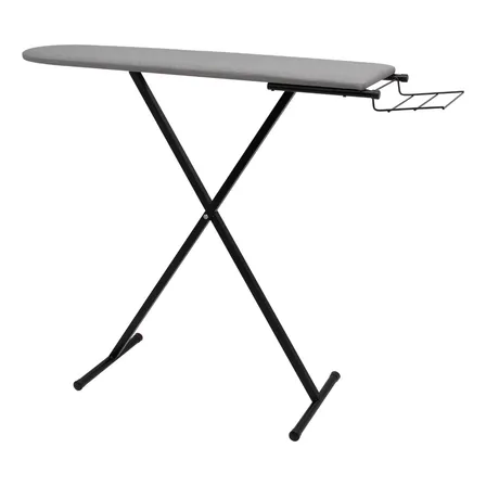 Tabua De Passar Roupa Reforçada Com Porta Ferro 3 Alturas Cor Preto Liso