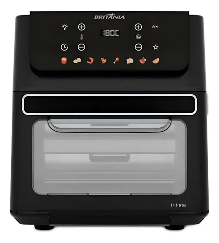 Fritadeira Air Fryer Oven Britânia 11 Litros 8 Funções 1800w Baf11a Preto 127v
