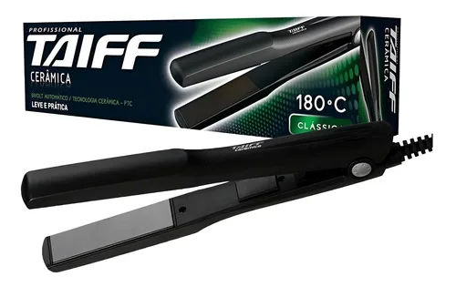 Taiff Prancha Cerâmica Profissional Classic 180° Preto 127/220v