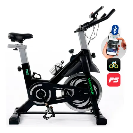 Bicicleta Ergométrica Spinning Com Roda Inércia De 20kg Winnek Fitness Cor Preto Cinza - Conexão Bluetooth App Mywhoosh Fitshow - Suporte Para Celular / Tablet - Winnek Enduro