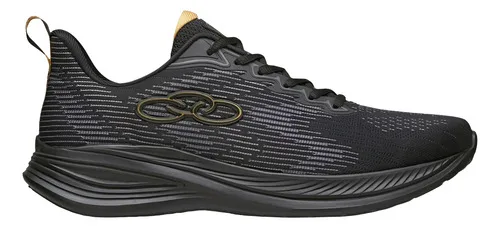 Tênis Casual Masculino Olympikus Marte Preto E Dourado Sp