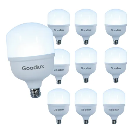 Kit 10 Lampada Led 50w Bulbo 6500k Branco Frio Alta Potência Bivolt 110v 220v Goodlux