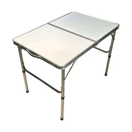 Mesa Dobrável Vira Maleta Alumínio Com Alça Portátil 90x60cm Para Camping Pesca Jardim Área Externa Ou Interna Salão De Festas Gourmet Cor Branco