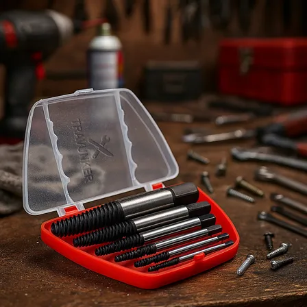 Kit Extrator Saca Parafuso Quebrado Danificado Enferrujado 3 A 22mm - 6 Peças Aço Carbono Resistente Profissional - Estojo Incluso
