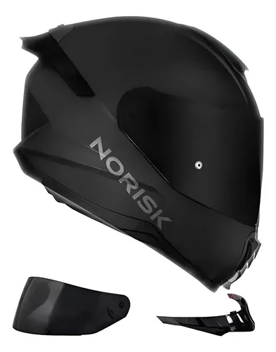 Capacete Norisk Razor Black Edition Viseira E Aerofólio Fumê