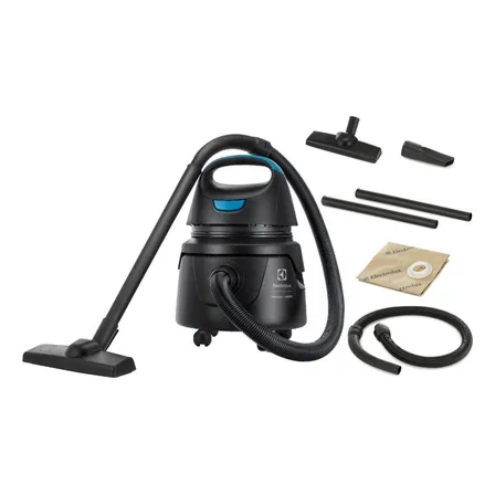 Aspirador De Pó E Água Electrolux Compacto Potente Função Sopro 1400w 12l Total 5l Útil Protetor Térmico Awd01 Preto/azul 127v