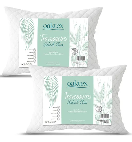 Kit C/2 Travesseiros Luxo Matelado Fibra Antialérgica 50x70 Branco