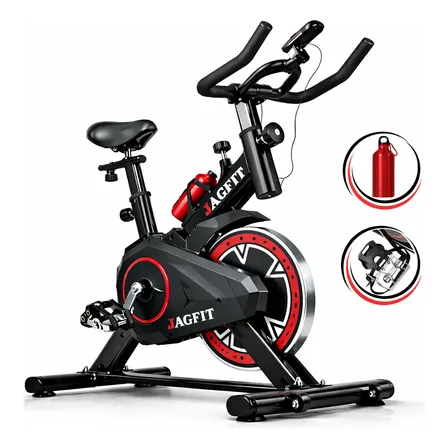 Bicicleta Ergométrica Sport Spinning Fitness Jag Fit Sb-137 Bike Ajustável Preto e Vermelho de Aço Resistente