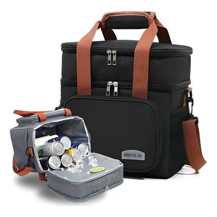 Bolsa Térmica Transversal Marmita Lancheira Trabalho Praia Cor Preto